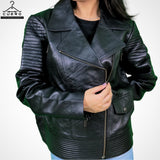 Bikerlicious Women's Leather Jacket in Sheep Leather