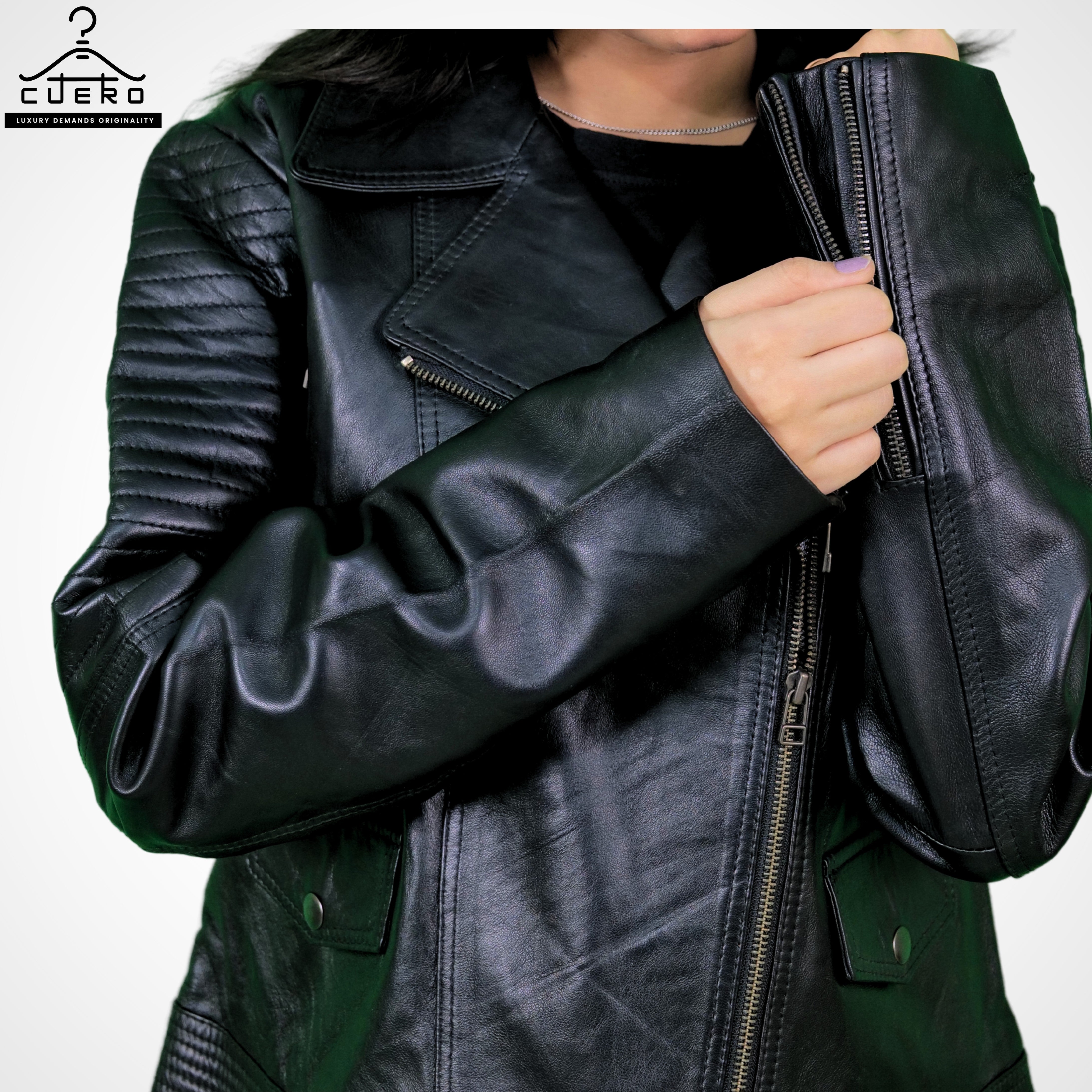 Bikerlicious Women's Leather Jacket in Sheep Leather