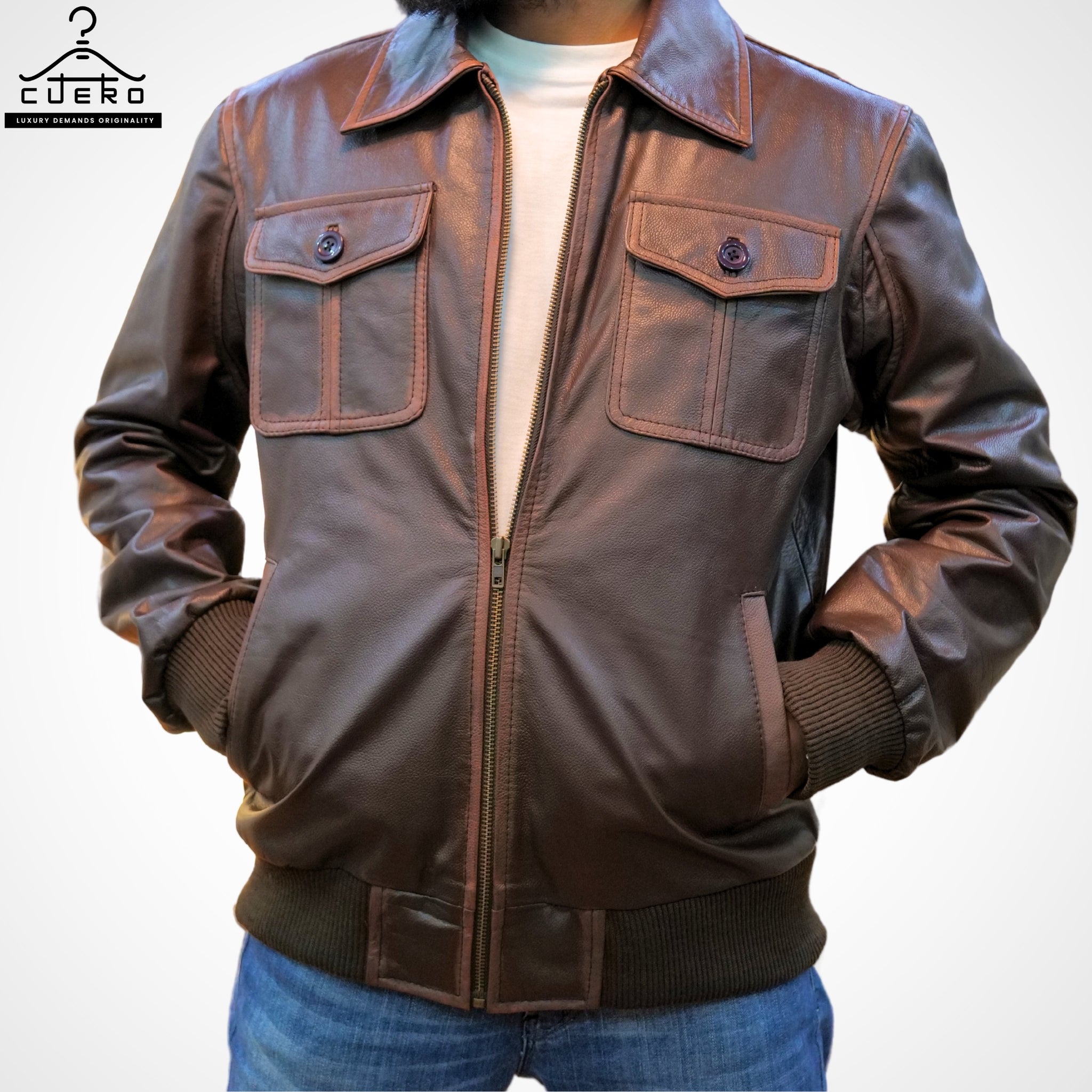 Buster Killer Sheep/Cow Leather Jacket for Men