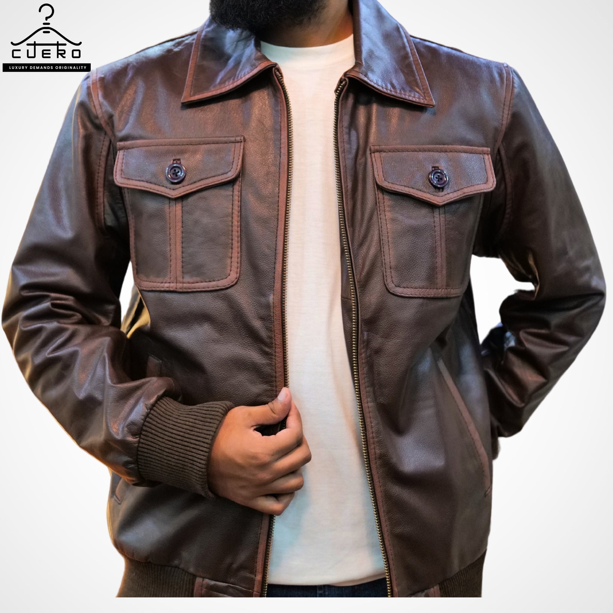 Buster Killer Sheep/Cow Leather Jacket for Men