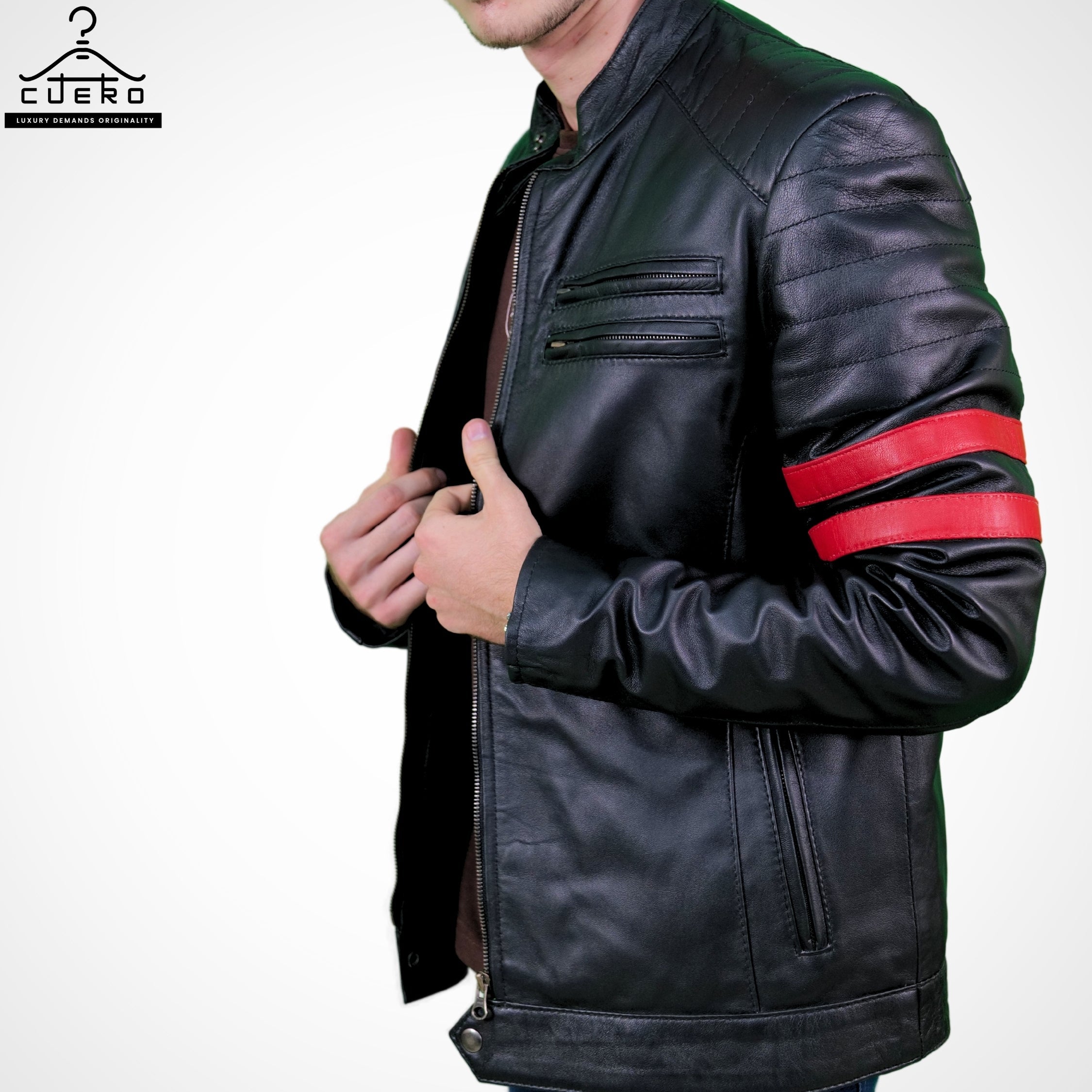 Moto Racer Men's Leather Jacket - Sheep and Cowhide