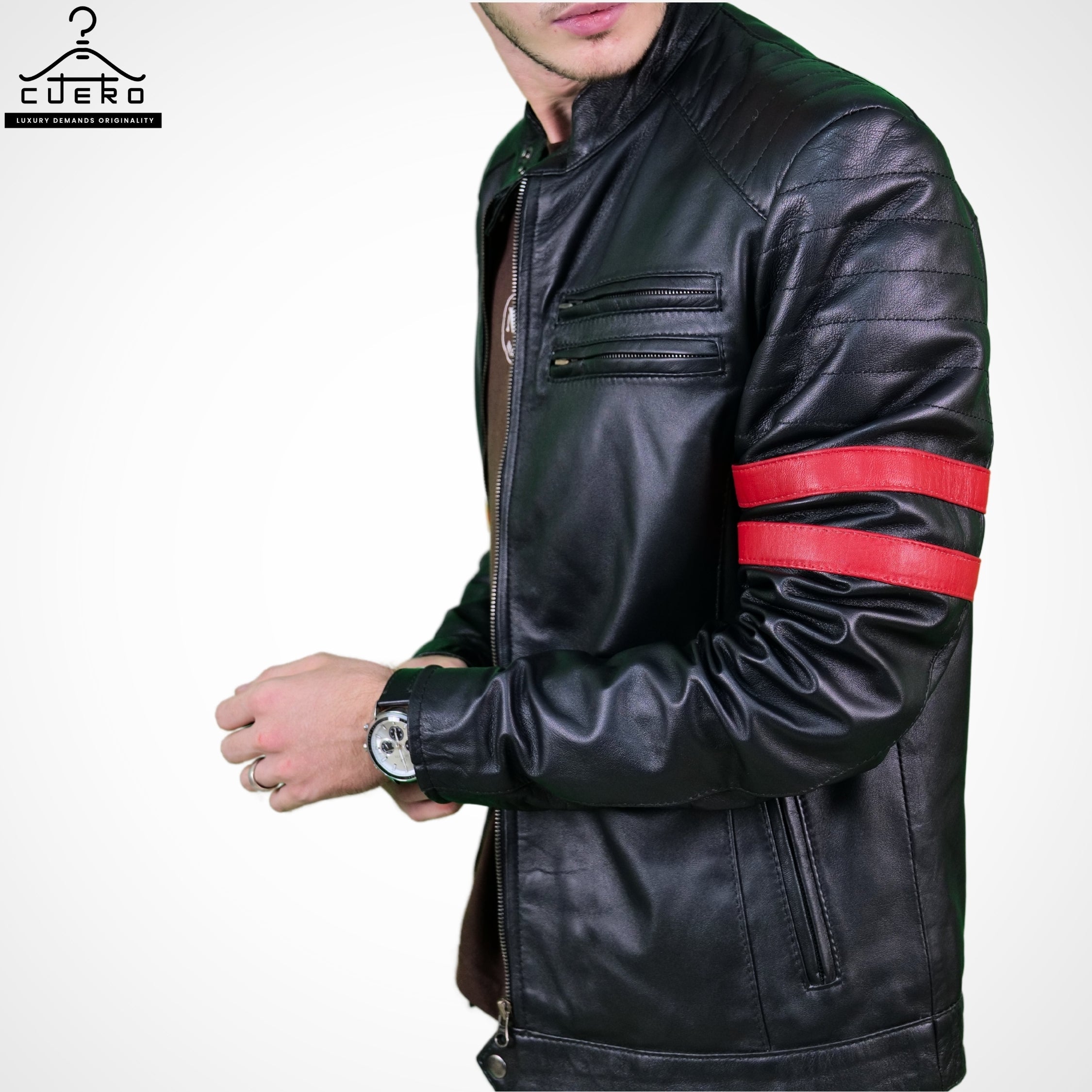 Moto Racer Men's Leather Jacket - Sheep and Cowhide