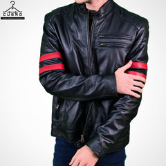 Moto Racer Men's Leather Jacket - Sheep and Cowhide