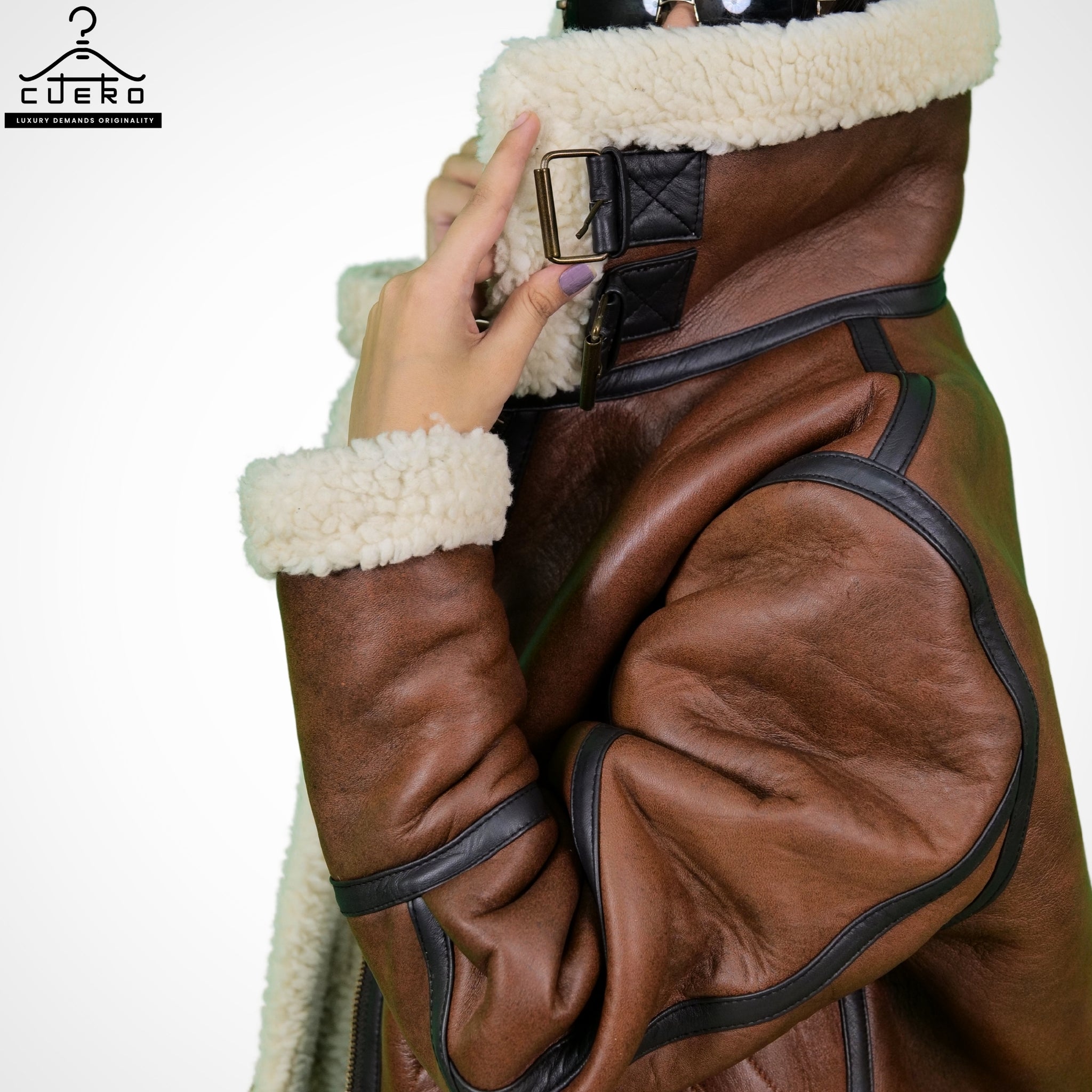 Trucker Puffer Jacket in Sheep and Cowhide - Women's Outerwear