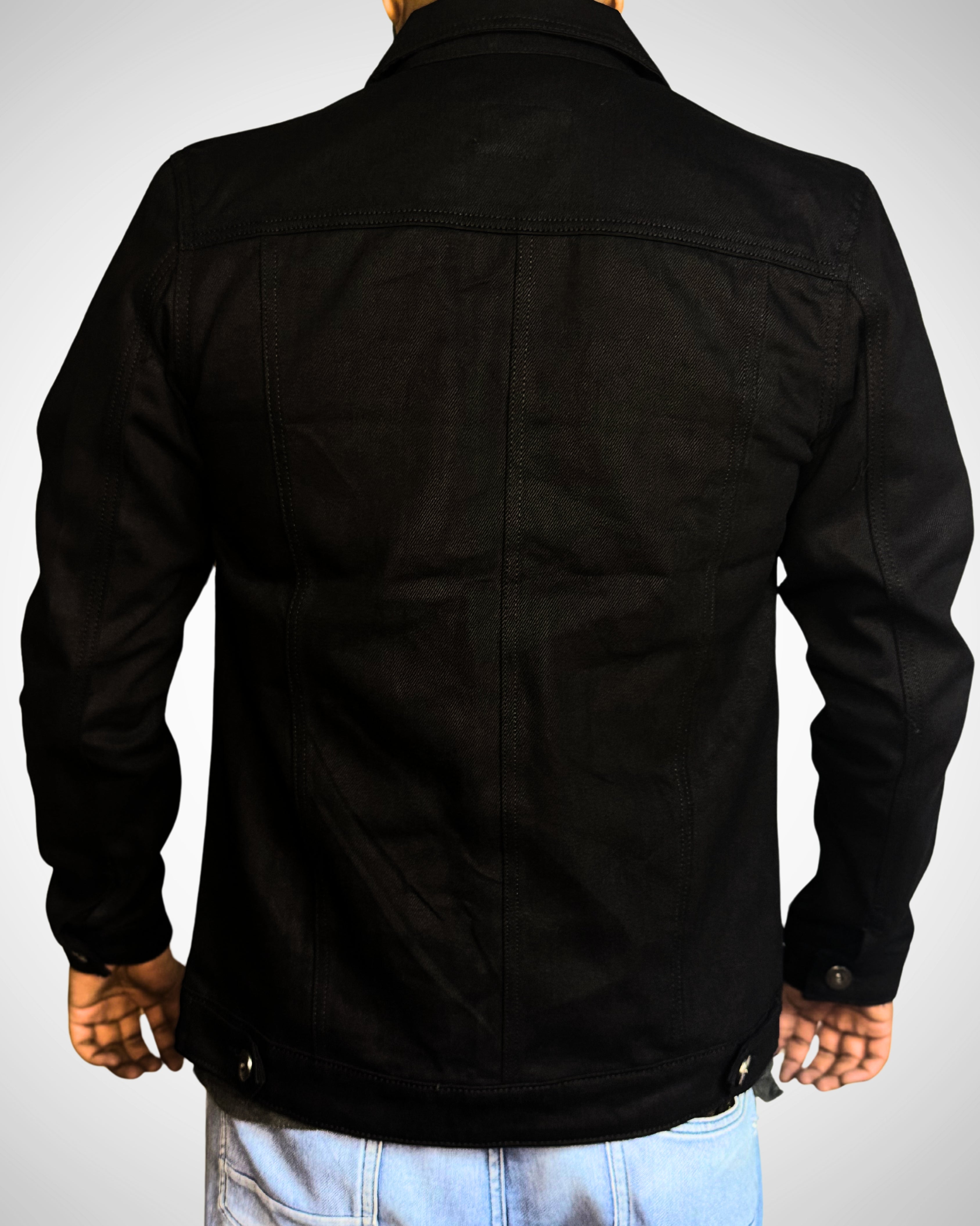 Cuero Men Stylish Denim Black Jacket