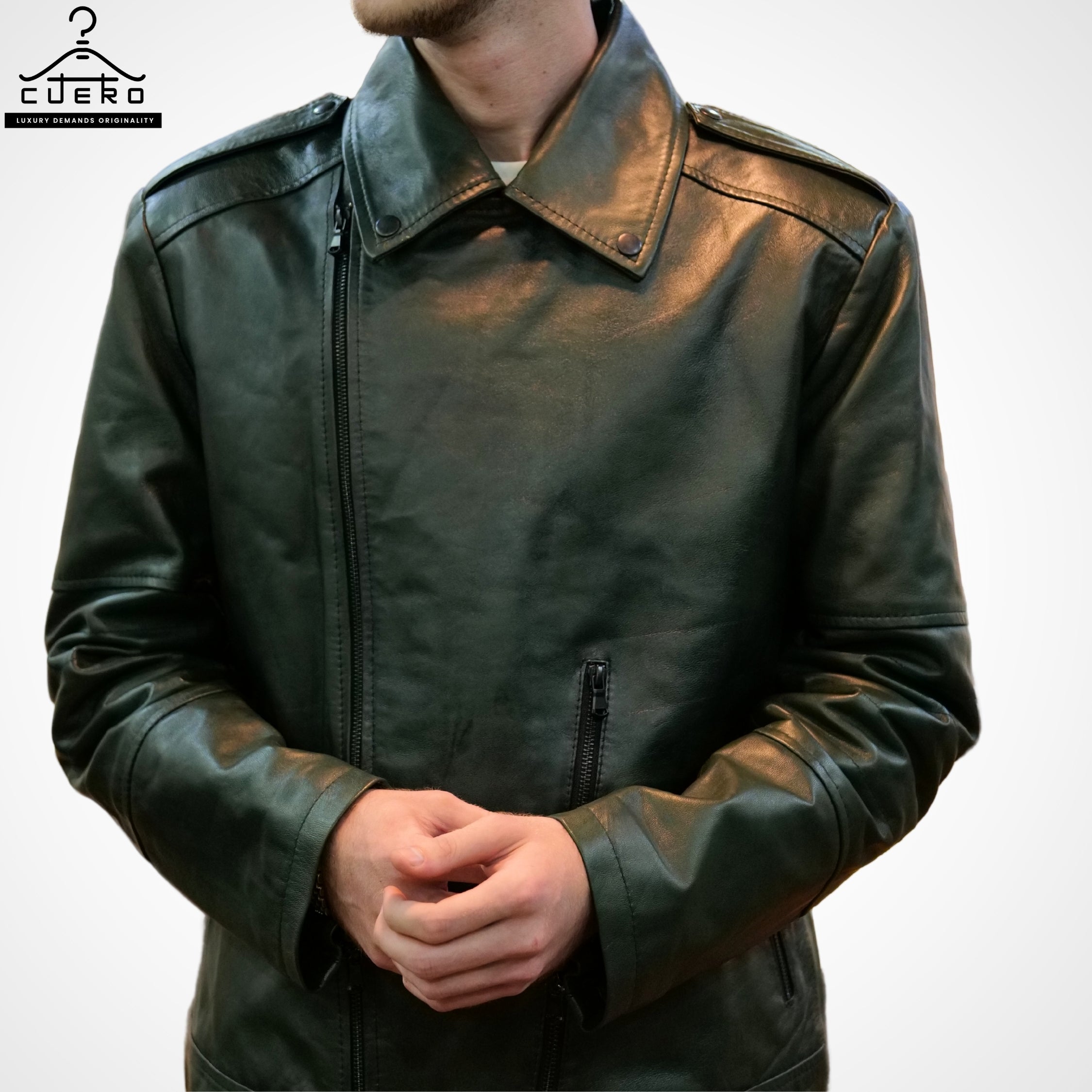 Zipper Flash Men's Jacket in Sheep and Cowhide