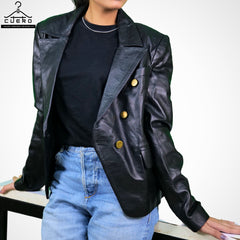 Classic Women's Blazer Jacket in Sheep Leather