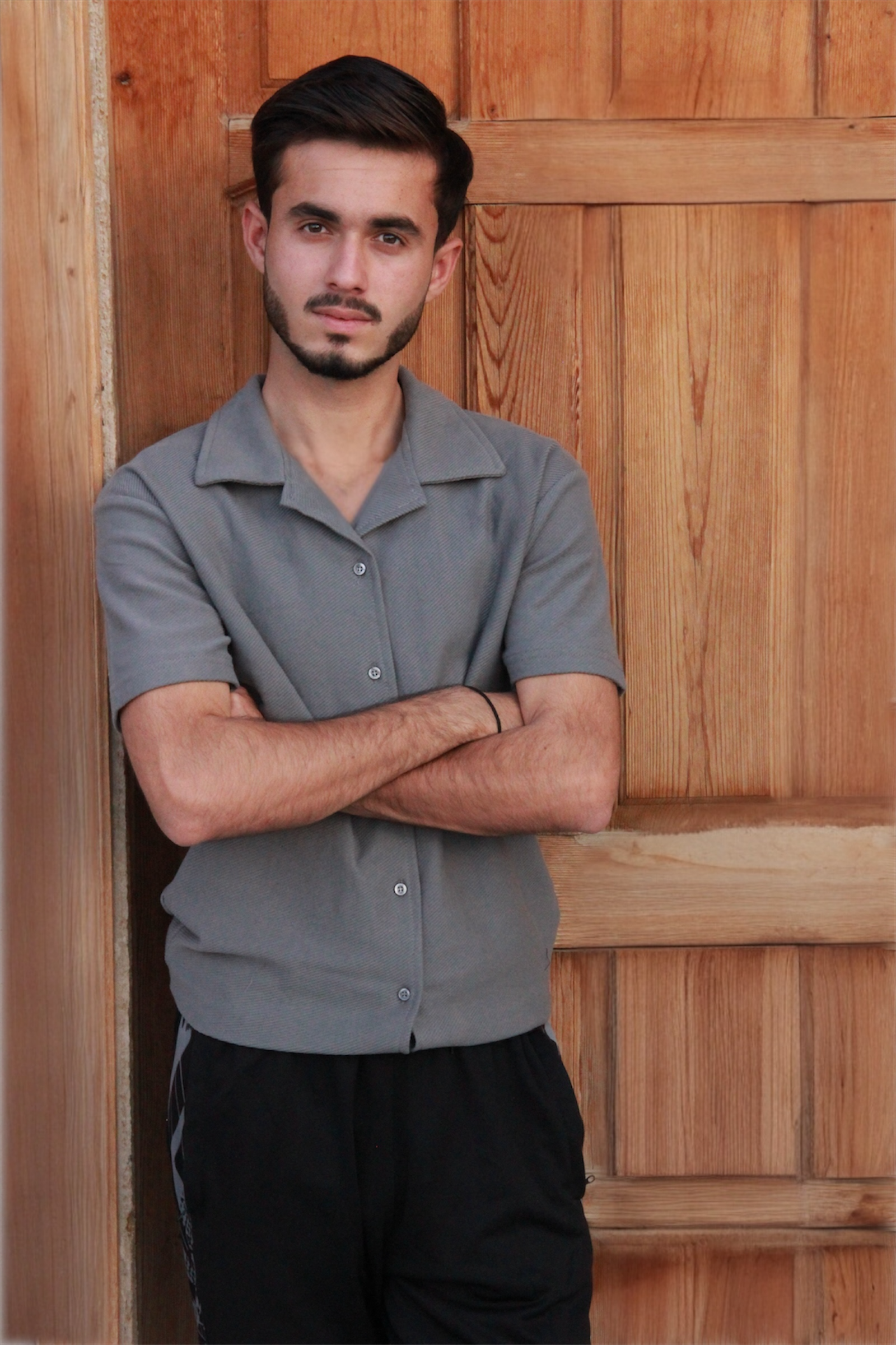 Huwain Texture Shirt Cuero - Gray